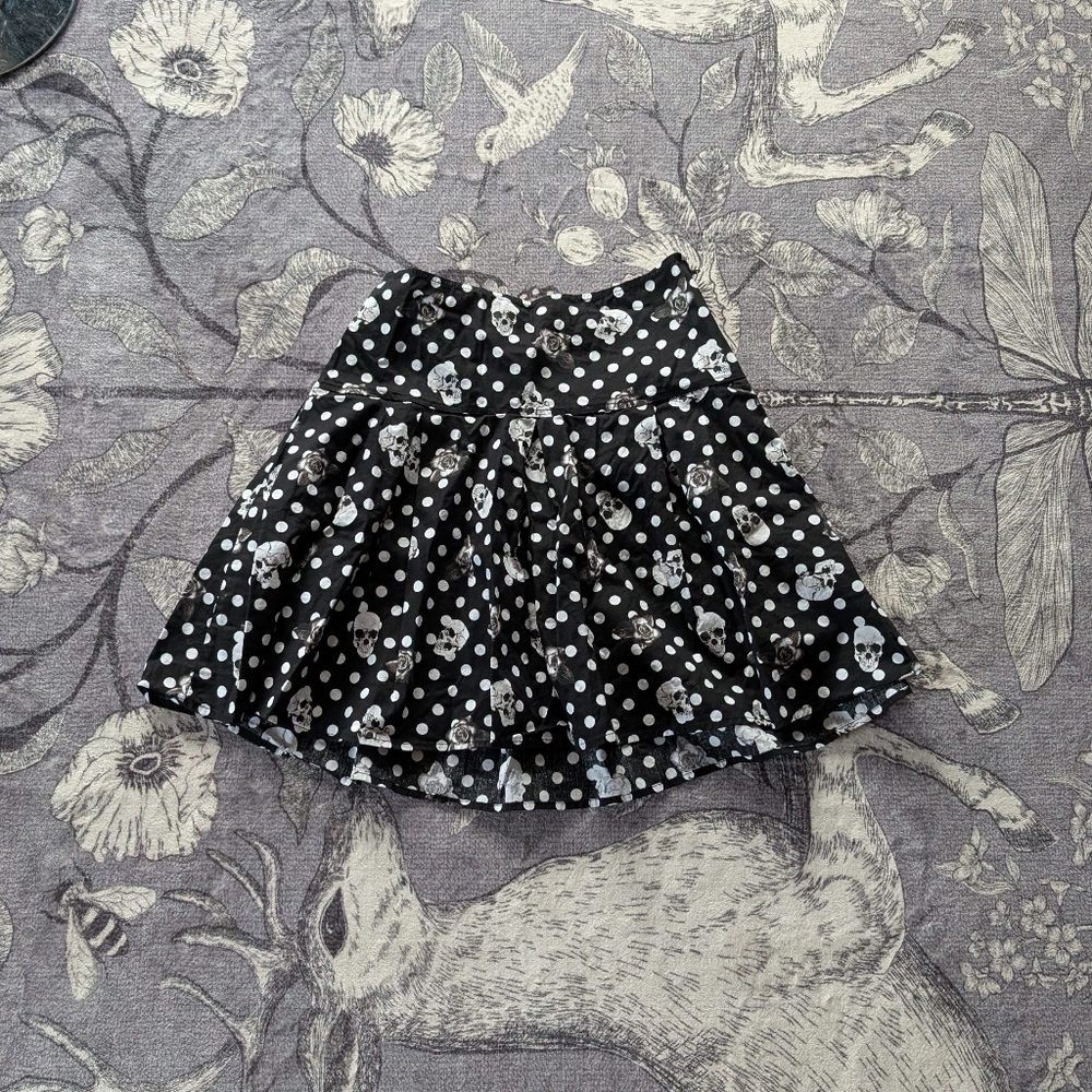 Polkadots and Skulls Skirt